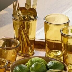 Hearth & Hand Amber Yellow Glass Tumbler Set